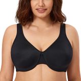 Sutiã Feminino Calvena Minimizer, De Cobertura Total, Preto 42dd