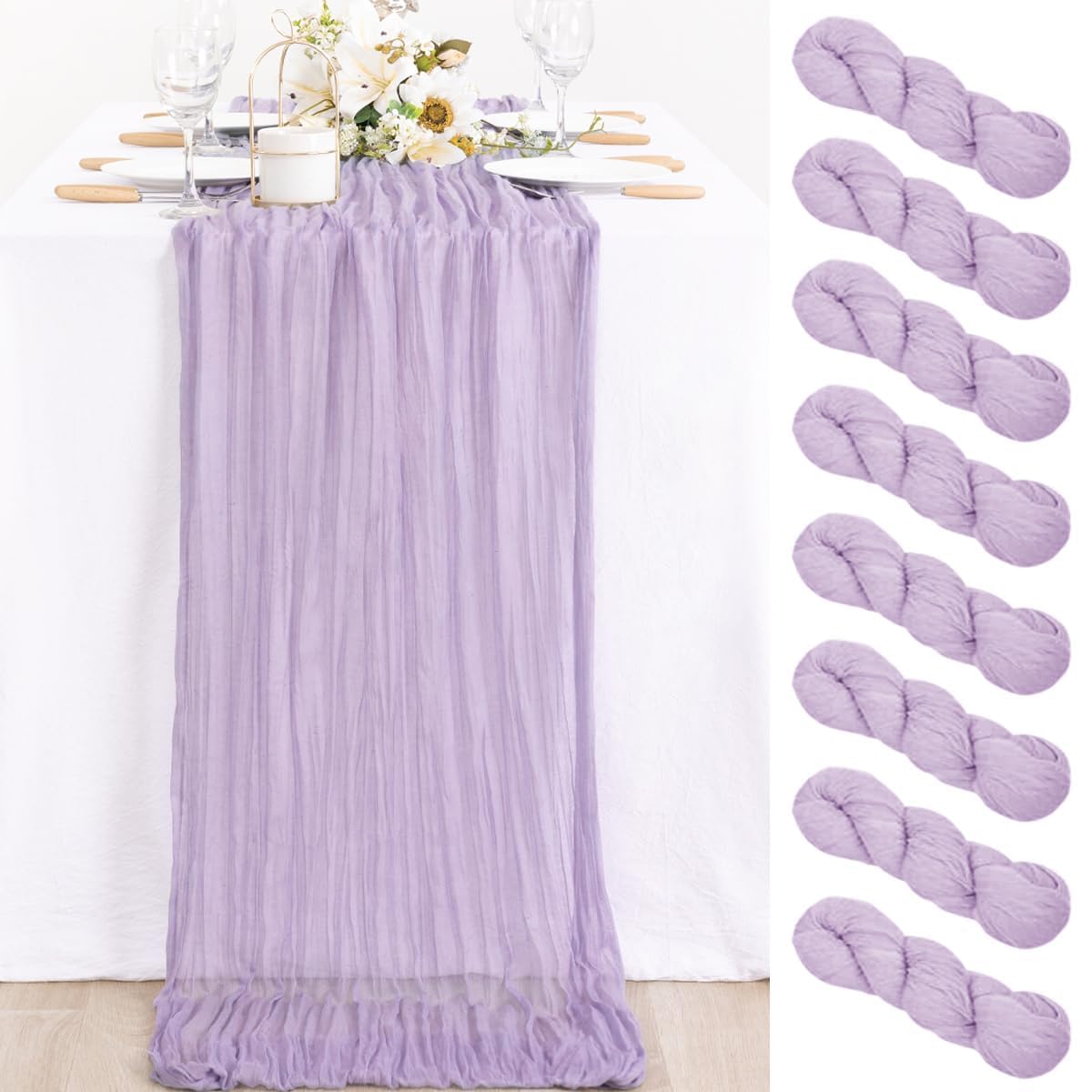 Pano De Algodão Roxo Lilás Table Runner Mlmc 35x300cm, Pacote Com 8