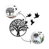 Decoração De Parede Metal Vazado Árvore Da Vida 40cm Preto