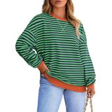 Moletom Feminino Eytino Plus Size De Manga Comprida Listrado 5x