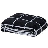 Cobertor Brooklyn Solteiro Mantinha Flannel Quadriculado - Preto