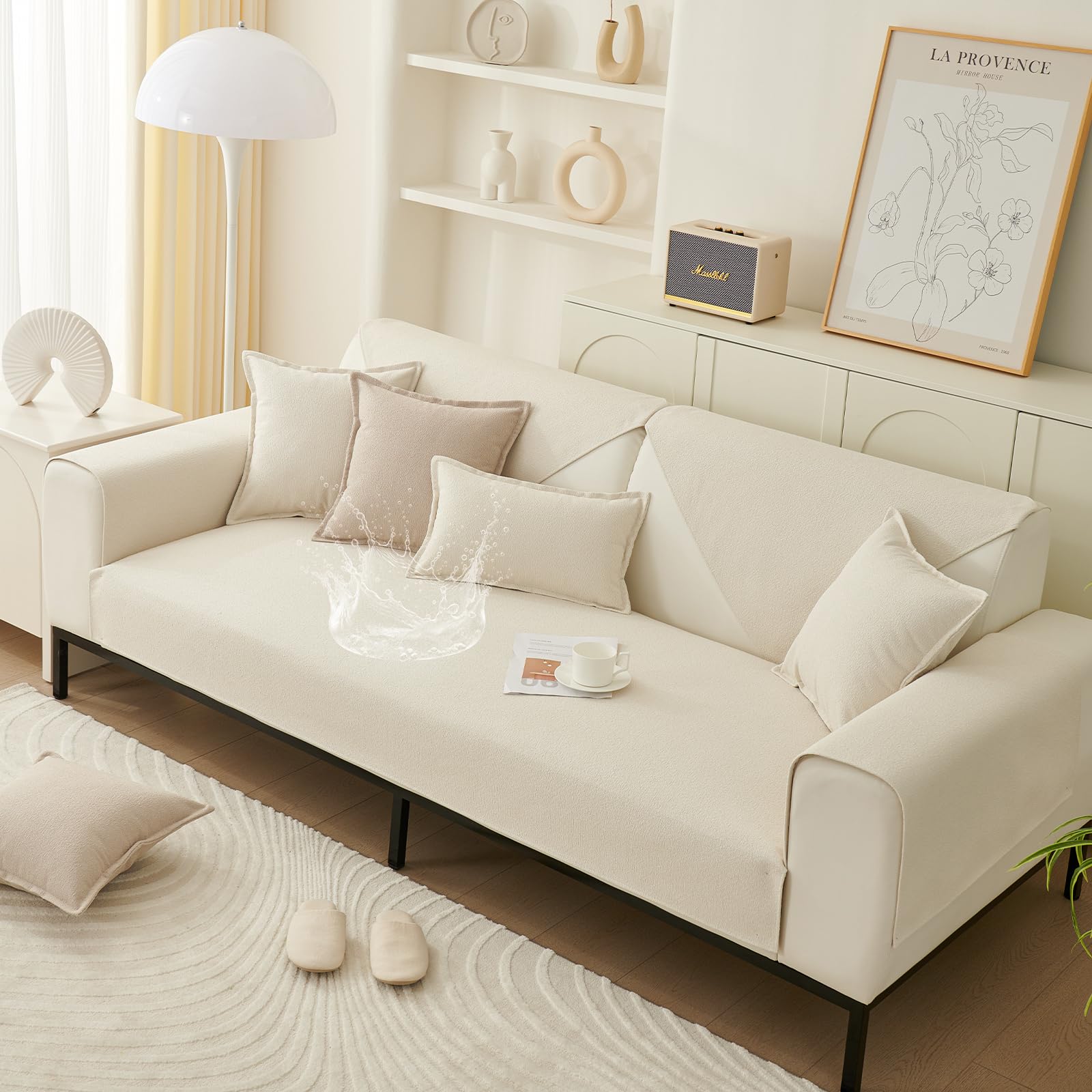 Capa De Almofada De Sofá Handontime Waterproof Chenille L Beige