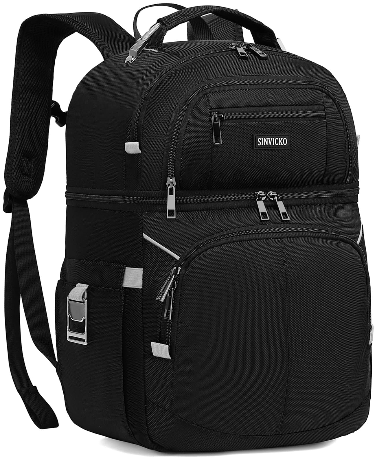 Mochila Refrigeradora Sinvicko Double Deck À Prova De Vazamentos Cinza E Preta