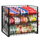 Organizador De Prateleiras Para Latas Jksmart Stackable De 3 Camadas Preto