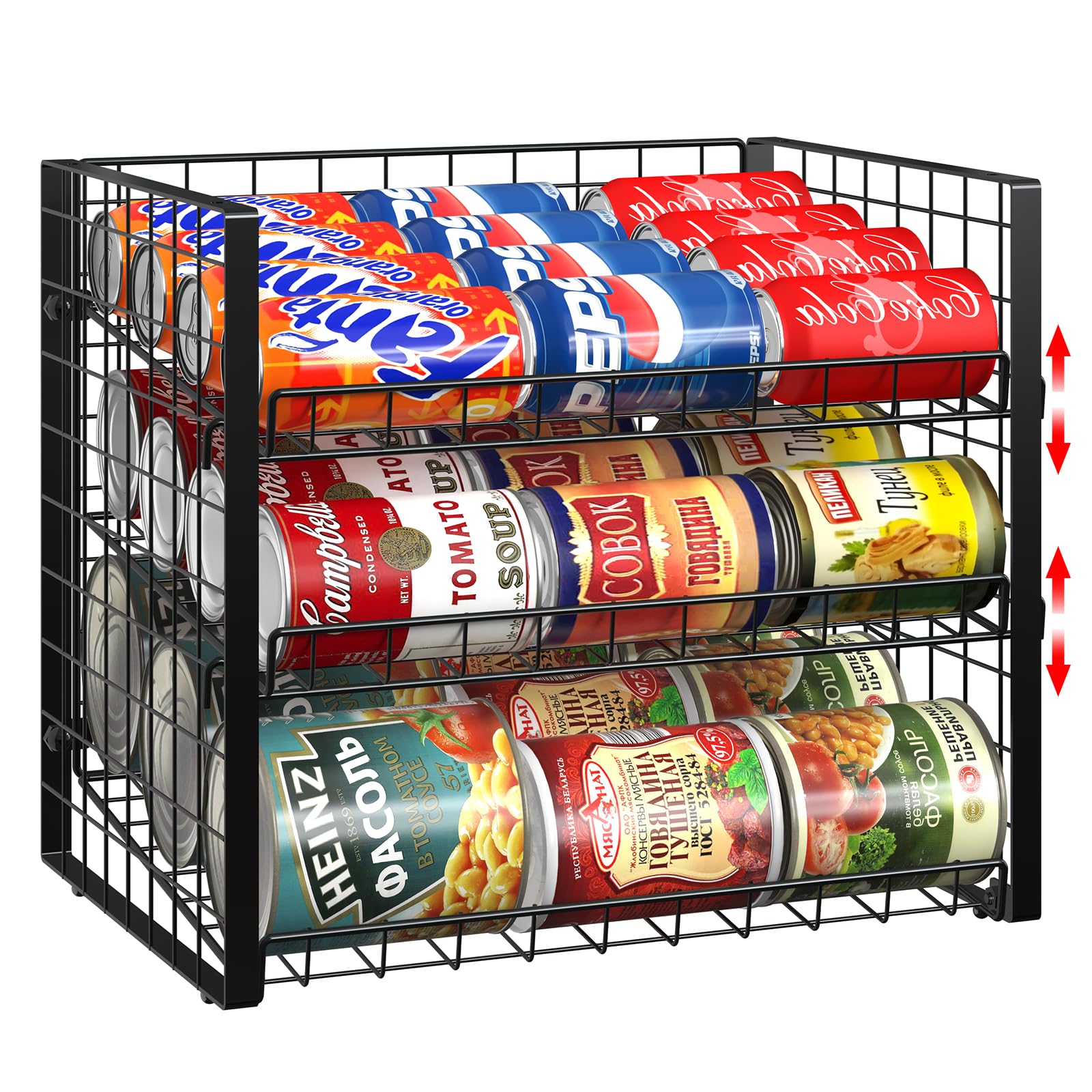 Organizador De Prateleiras Para Latas Jksmart Stackable De 3