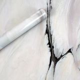 Papel De Parede Bumoo Peel And Stick Modern White Black Marble