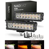 Barra De Luz Led Naoevo 6 Polegadas 50w 3700lm Spot &amp; Flood Combo 2 Unidades