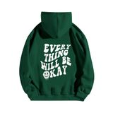 Moletom Feminino Soly Hux Com Capuz Estampado De Grandes Dimensões, Verdes