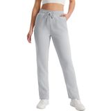Calça De Moletom Sherpa Magcomsen, Forrada De Lã, Feminina, Cinza Claro