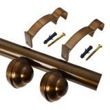 Kit Varão De Cortina Barcelona 19mm 1,50m Bola Couselo Ouro Velho Plus