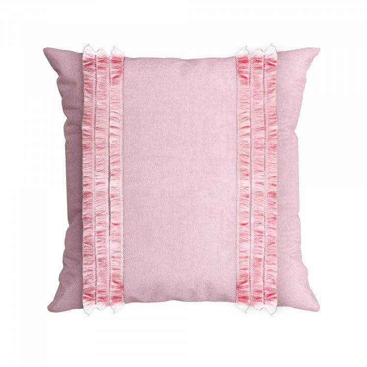 Capa para Almofada com Franja 43x43cm Dolce Belchior Rosa