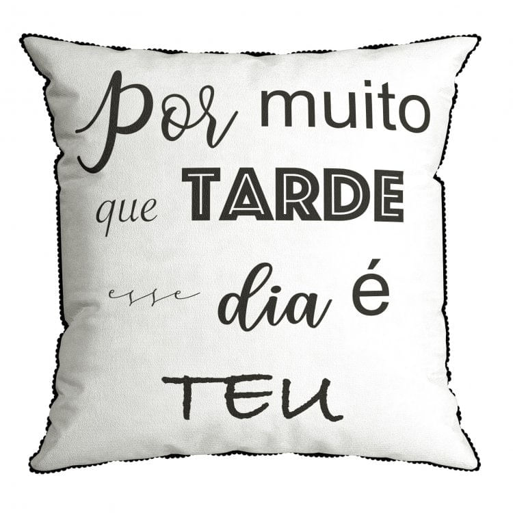 Capa para Almofada com Mini Grelot 43cm x 43cm 062 Dolce Belchior Bege/Cinza/Preto/Branco