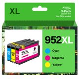 Cartuchos De Tinta Anemec 952xl De Substituição Para Hp 952xl, Pacote Com 3