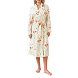 Roupão Owl&#39;s-yard Feminino Macio Com Estampa Floral De Verão