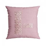 Capa para Almofada com Paetê 43x43cm Dolce Belchior .Branco/Rosa.
