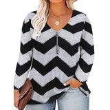 Top Feminino Ritera Plus Size Com Zíper, Manga Comprida, Decote Em V, 3gg