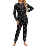 Conjunto De Pijama Feminino Opemiby, Blusa De Manga Comprida Com Calça De Corrida Gg