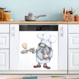 Capa Magnética Para Lava-louças Qugrl Funny Gnome Baker 58,42 X 66,04 Cm