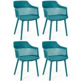 Kit 4 Cadeiras De Jantar Estofada Marcela - Turquesa
