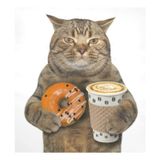Tampa Magnética Para Lava-louças Naanle Cat Drinks Coffee 60x65cm