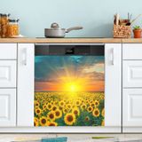 Tampa Magnética Para Máquina De Lavar Louça Qugrl Sunflower Fields Sunset