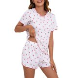 Conjunto De Pijama Feminino Soly Hux, Estampado Fofo, Manga Curta E Shorts
