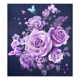 Tampa Magnética Para Máquina De Lavar Louça Naanle Purple Rose Flower 60x66cm