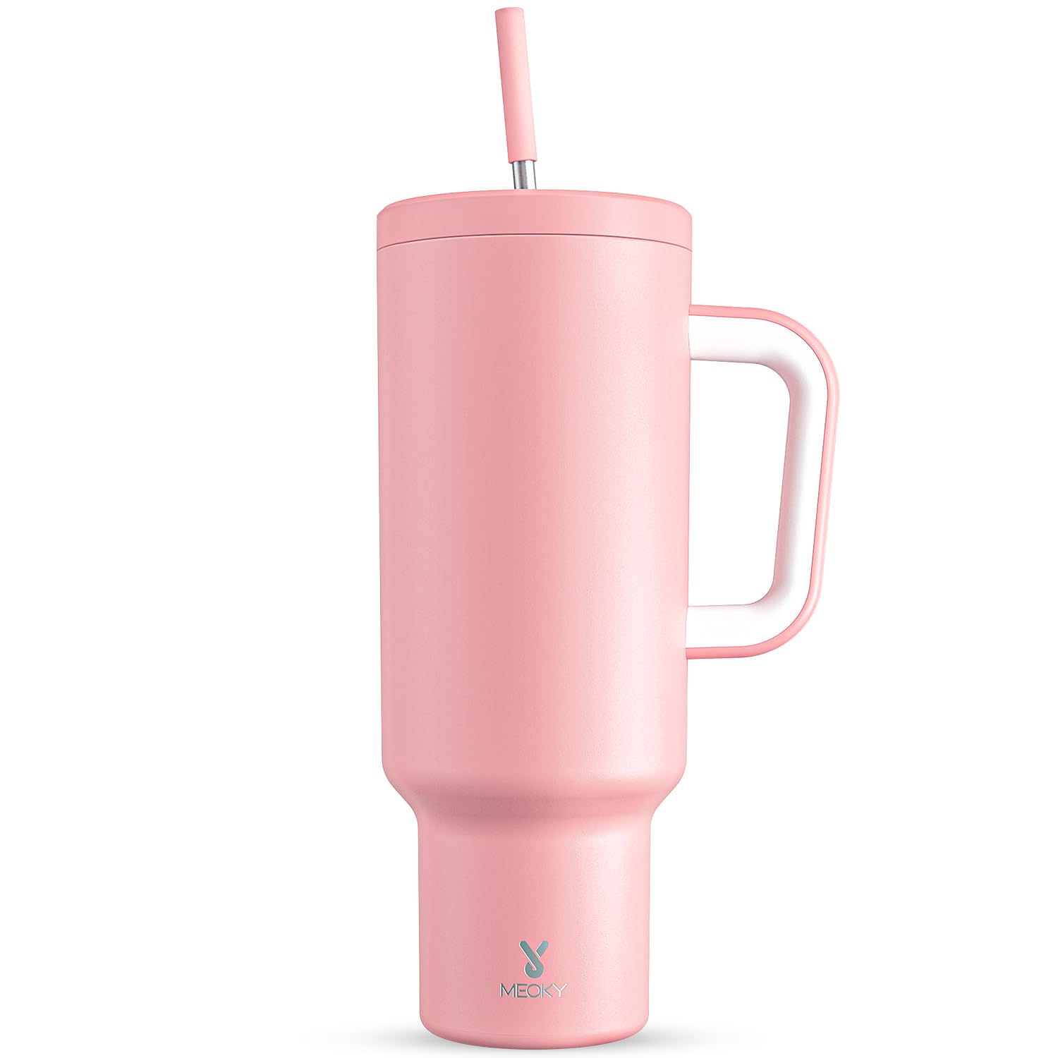 Copo Meoky De 1,5 L Com Alça, Tampa E Palha De Aço Inoxidável