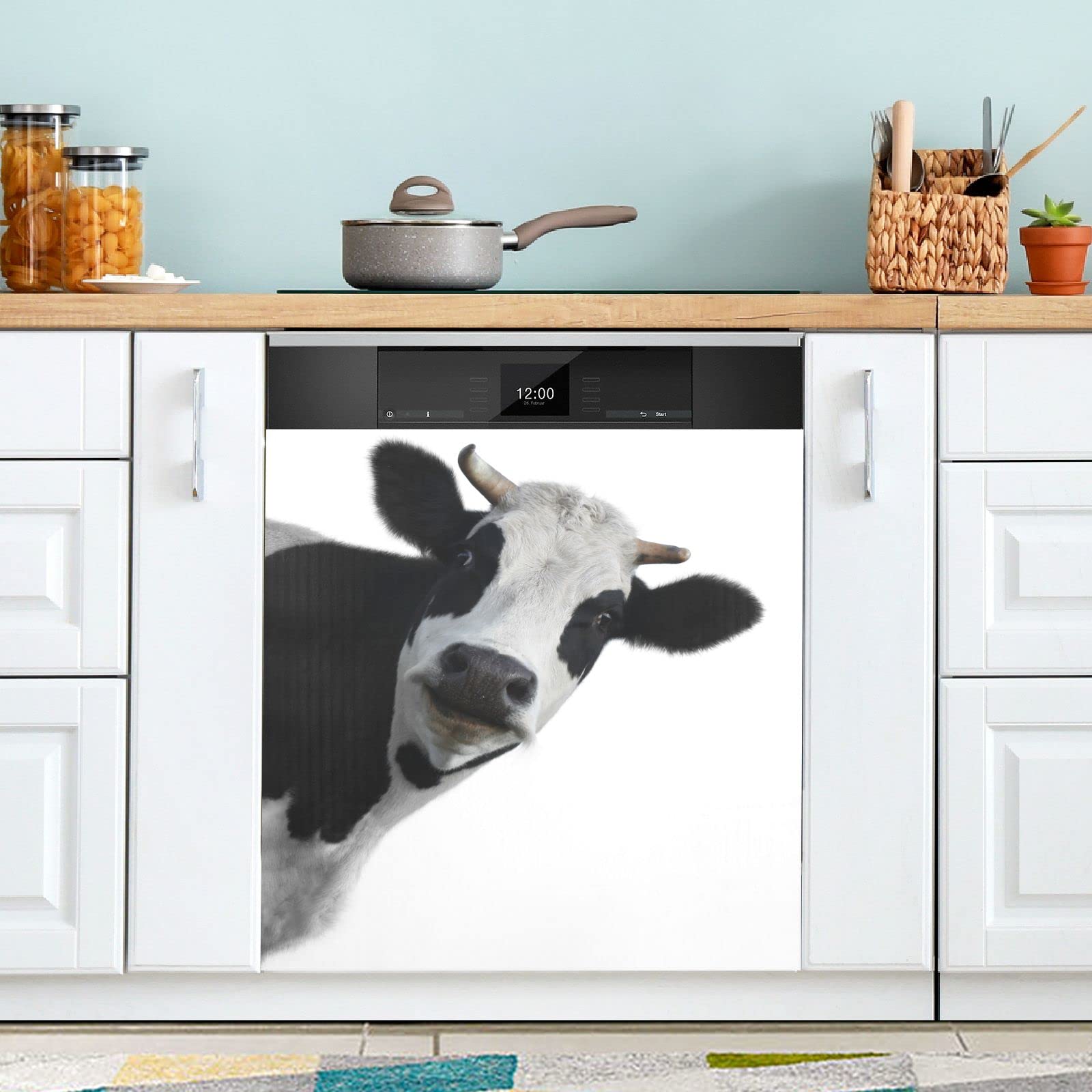 Capa Magnética Alaza Fun Cow Print Animal Para Lava-louças 58,42 X 66,04 Cm