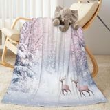 Cobertor De Bebê Supluchom Winter Deer Forest Christmas 75x100cm