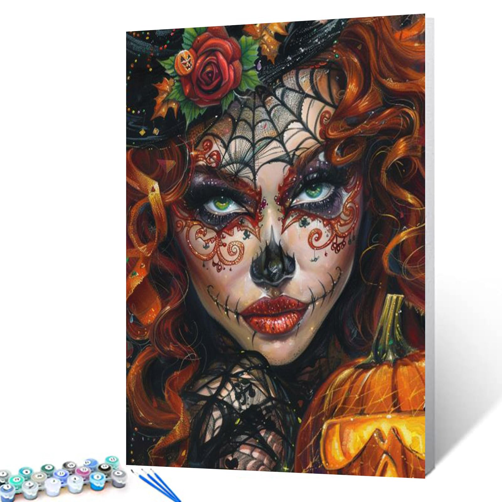 Kit Paint By Numbers Tucocoo Spider Web No Rosto De Uma Mulher