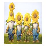 Tampa Magnética Para Lava-louças Bulletgxll Gnomes Sunflowers Pvc