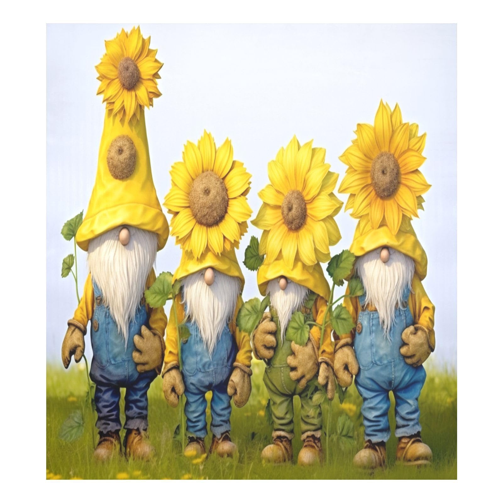 Tampa Magnética Para Lava-louças Bulletgxll Gnomes Hold Sunflowers