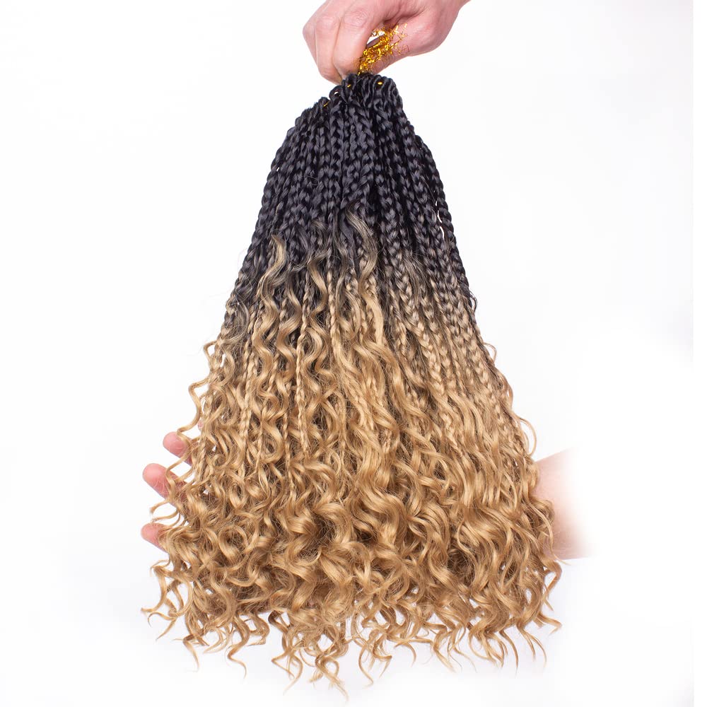 Crochet Hair Cookoo Goddess Boho Box Braids 14 Polegadas, 8 Pacotes