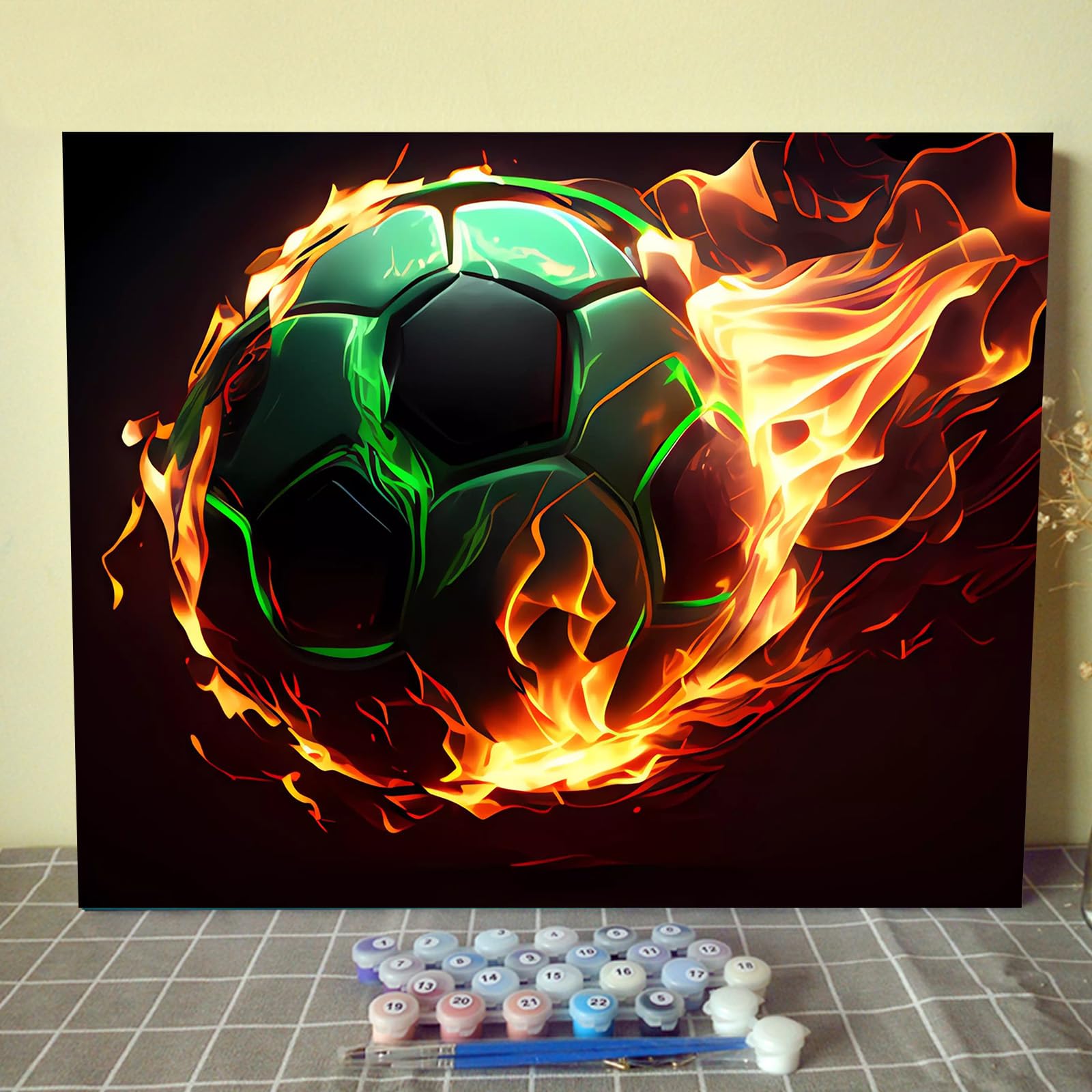 Kit Paint By Number Aihonmin Green Soccer Para Adultos E Crianças