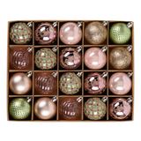 Decoração De Enfeites De Bola De Natal De Hannah 20 Quilates E 6 Cm Rosa Verde