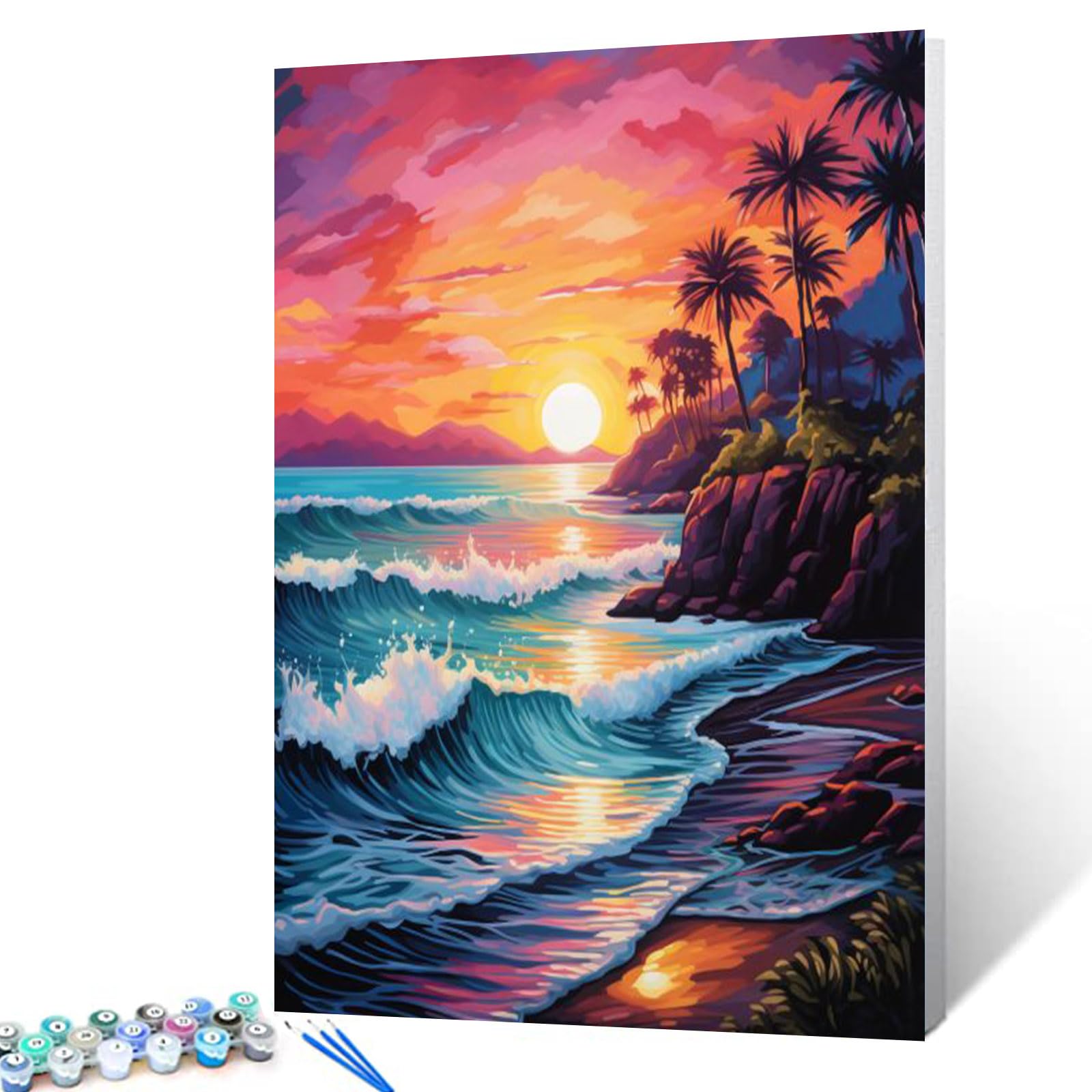 Kit Paint By Numbers Tucocoo Ocean Landscape Sunset 40x50cm