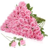 Buquê De Flores Artificiais Hoemwarm Silk Pink Roses X36