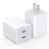 [carregador] Carregador De Parede Lcgens Usb C De 40 W, Pacote Com 2 Unidades Para Iphone, Samsung