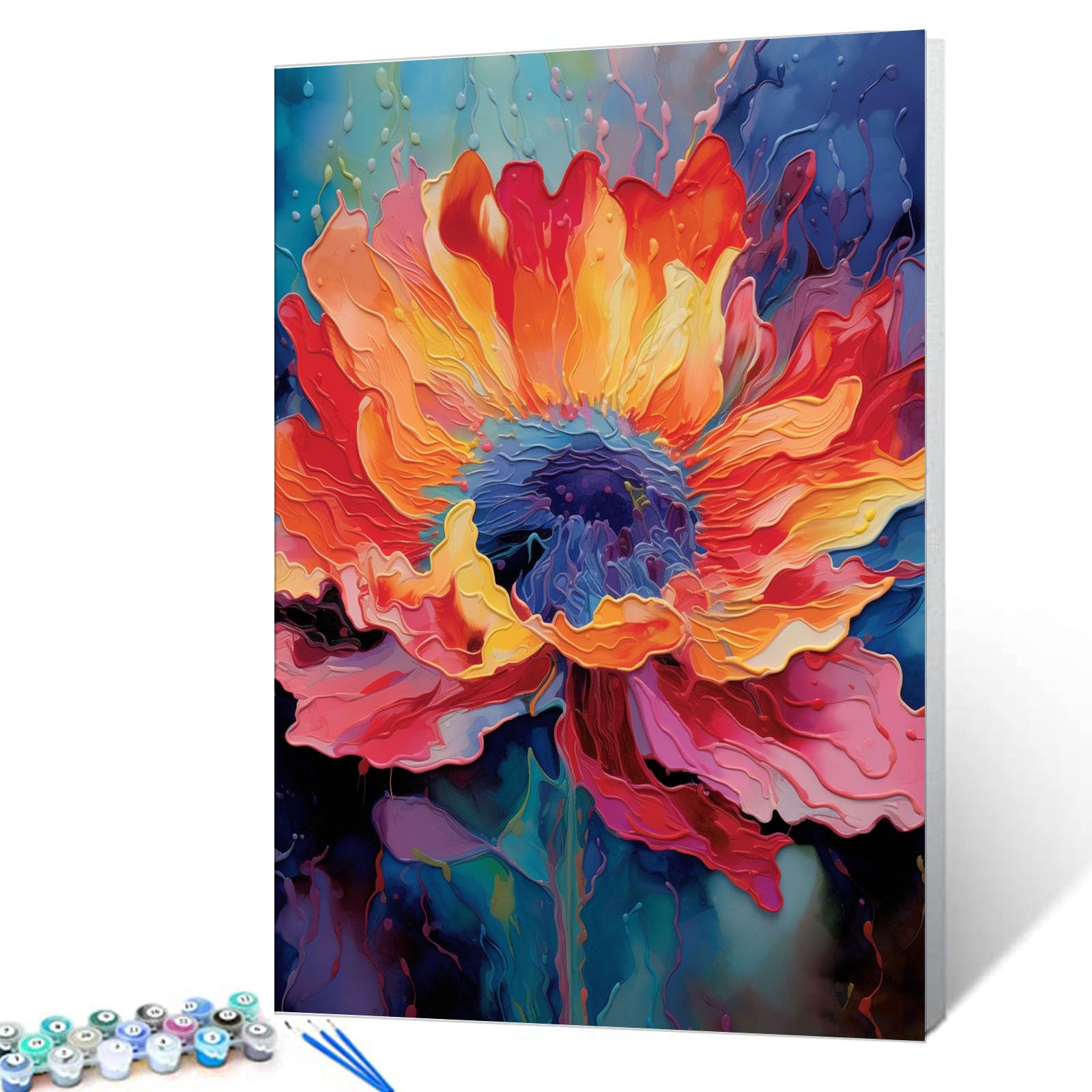 Kit Paint By Numbers: Flores Em Aquarela Diy Para Adultos E Crianças