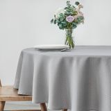 Toalha De Mesa Maxmill, Textura Redonda, 230 Cm, Cinza Claro