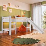 Cama Infantil Solteiro Com Escorregador Branco Branco