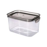 Pote Modular Hermético Com Travas 1,2l Plasútil Borracha Preto Tampa Mantimentos Plástico Moderno