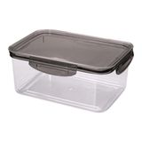 Pote Hermético Com Travas 2,6l Plasútil Borracha Preto Empilhável Alimentos Modular Geladeira Comida