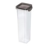 Pote Hermético Com Travas 1,6l Plasútil Borracha Preto Grande Empilhável Cozinha Fitness Alimento