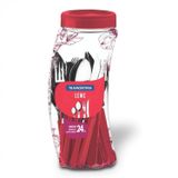 Faqueiro 24 Peças Inox Pote Leme Tramontina 23198731 Vermelho