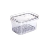 Pote Hermético Transparente Trava Escorredor 1,2l Transparente Cinza Preto Modular Plástico Moderno