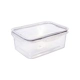 Pote Hermético Com Travas 2,6l Plasútil Transparente Cinza Academia Geladeira Empilhável Despensa Comida