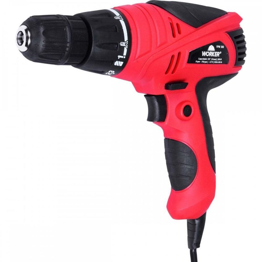 Furadeira Parafusadeira 3/8” 10mm 280w 220v Fpw300 Worker - imagem 2