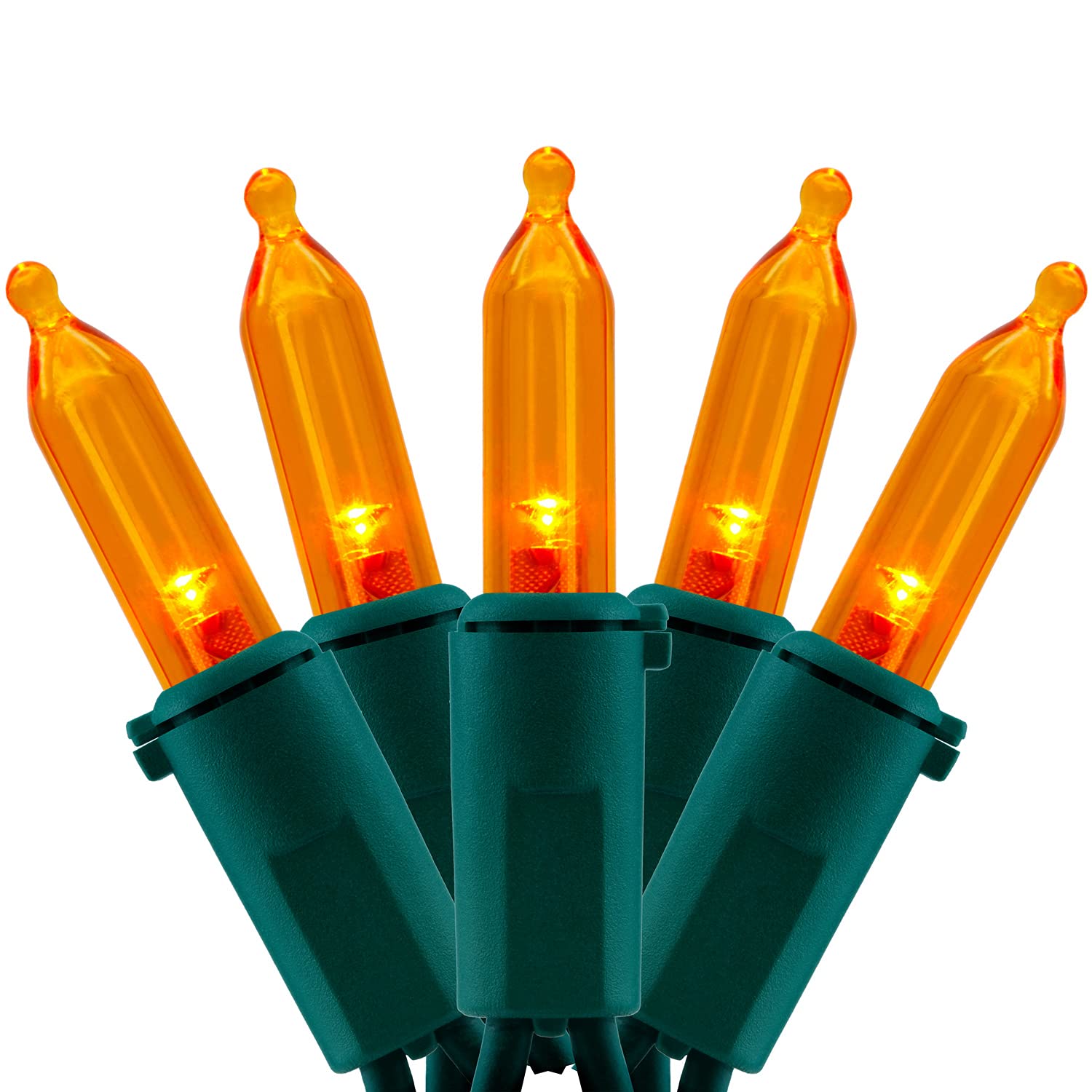 Luzes De Natal Yuletime 200 Orange Led 20m Green Wire